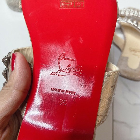 Christian Louboutin Myriadiam Studded Sandals Flat - Picture 8 of 9